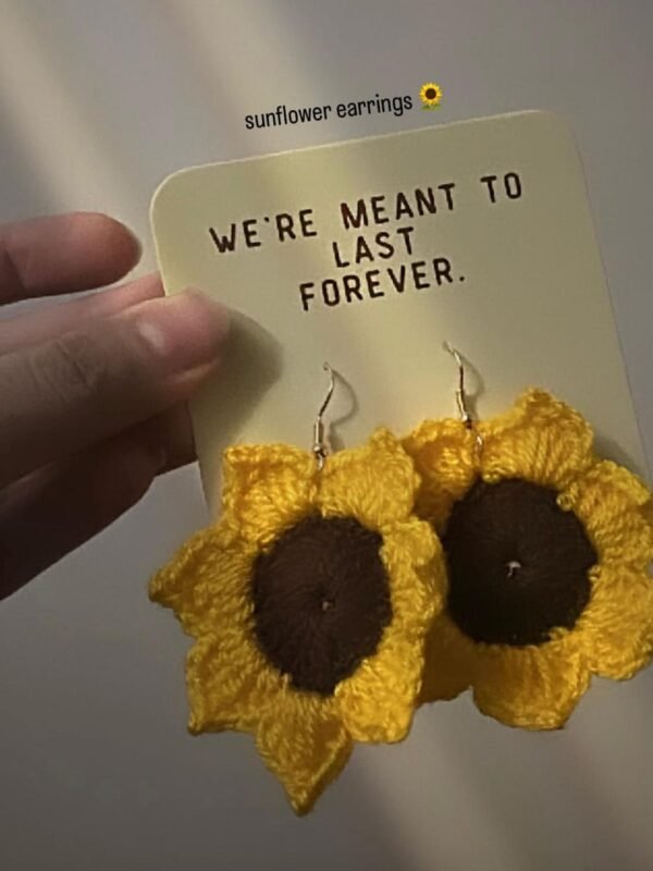 Sunflower Crochet Earrings